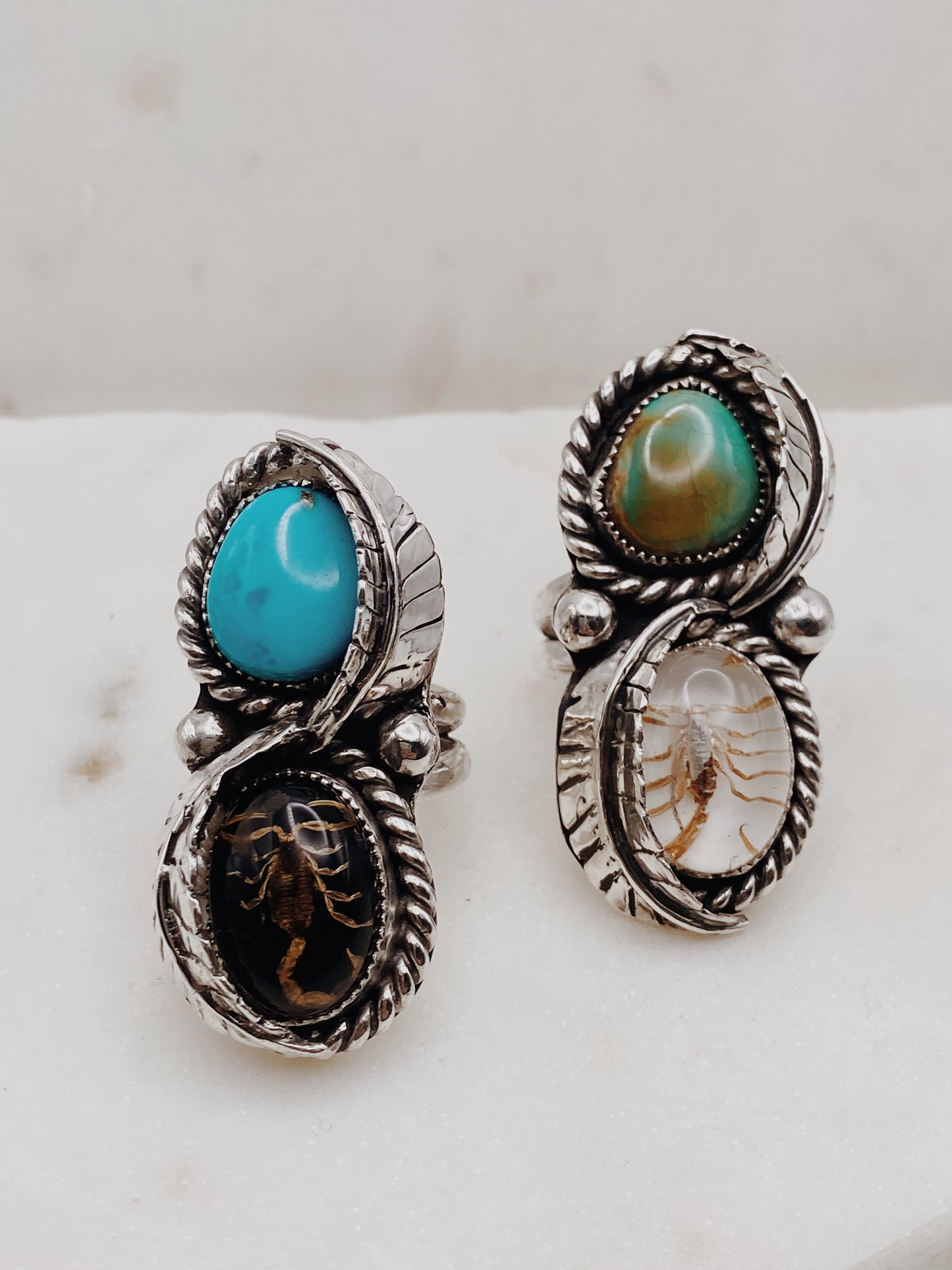 Double Feather Scorpion Ring