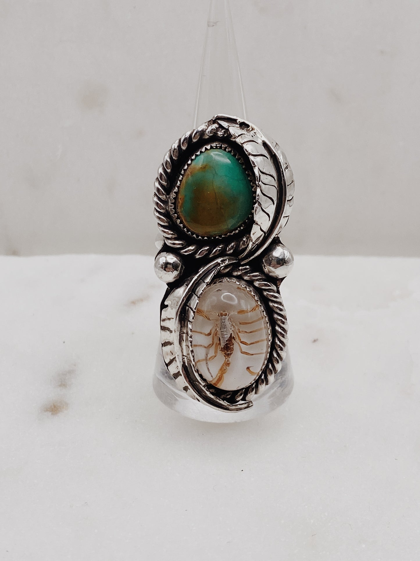 Double Feather Scorpion Ring