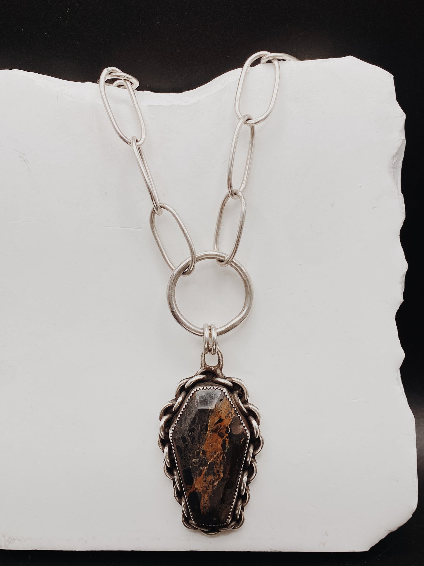 Coffin Curb Chain Necklace