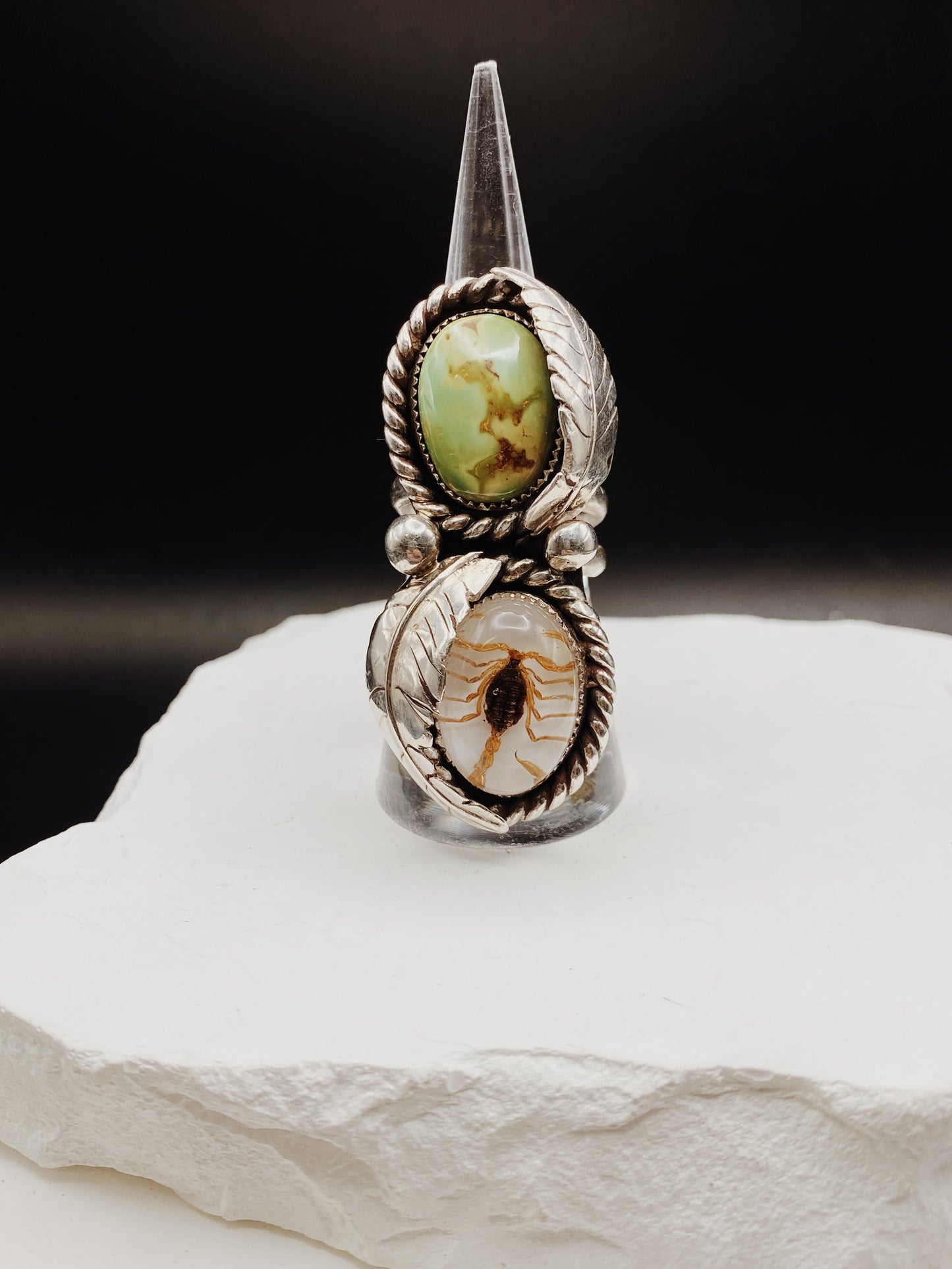 Double Feather Scorpion Ring