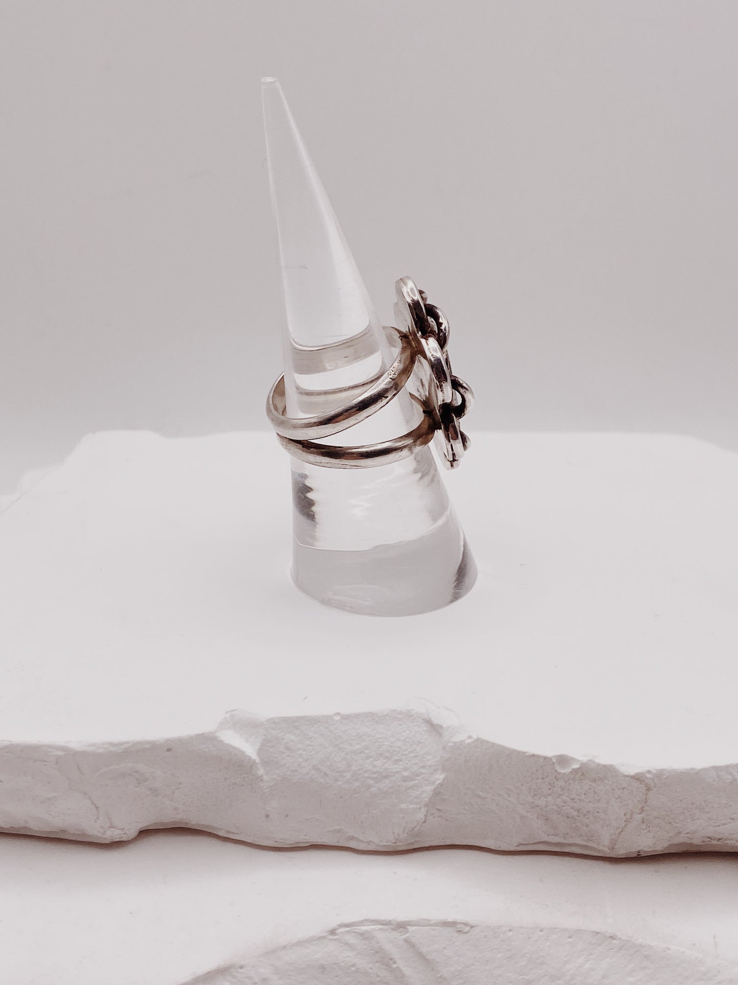 Dendritic Opal Coffin Curb Chain Ring